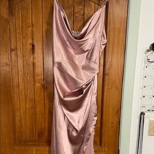 Elegant Satin Pink Dress